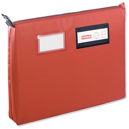 Versapak Mailing Pouch Gusseted Bulk Volume Sealable with Window PVC 380x340x75mm Red Ref CG2 RDS