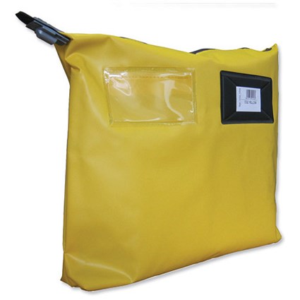 Versapak Mailing Pouch Gusseted Bulk Volume Sealable with Window PVC 380x340x75mm Yellow Ref CG2 YWS