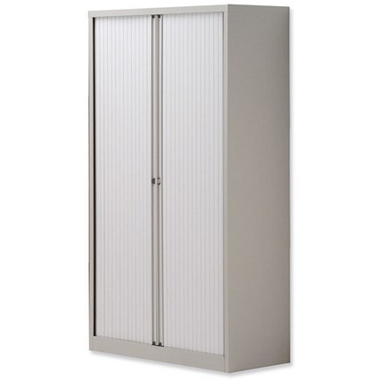 Trexus Tambour Cupboard / Medium / Steel / Grey
