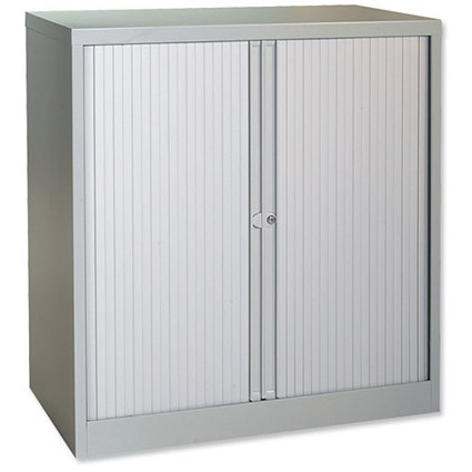 Trexus Medium Side Opening Tambour Cupboard, 1000mm High, Grey
