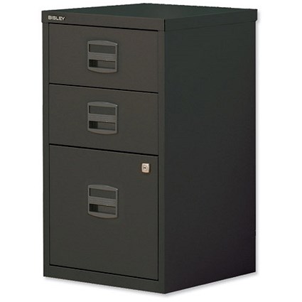 Trexus by Bisley SoHo Filing Cabinet / 3-Drawer / A4 / Black