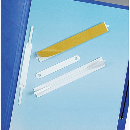Durable Flexfix Filing Fastener Self-adhesive Plastic-coated Prongs 80mm White [Pack 10]