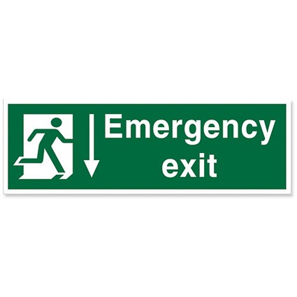 Stewart Superior Fire Exit Sign Emergency Exit W600xH200mm Self-adhesive Vinyl