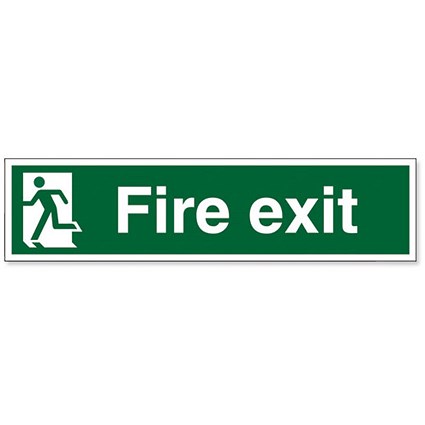 Stewart Superior Fire Exit Sign Man to Left 600x150mm Polypropylene