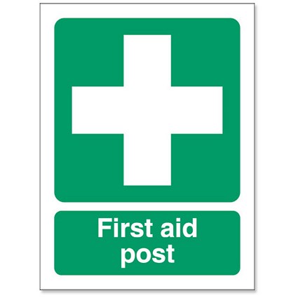 Stewart Superior First-Aid Post Sign W150XH200mm Self Adhesive Vinyl