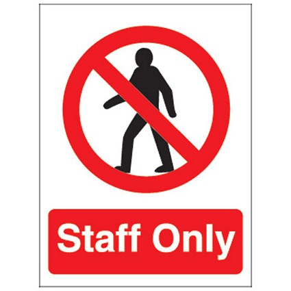 Stewart Superior Staff Only Sign - 150x200mm