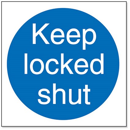 Stewart Superior Keep Locked Shut Self Adhesive Sign [Pack 5]