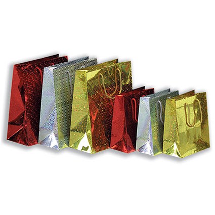 Bright Ideas Gift Bags Large 266x330mm Laser Holographic Effect Ref B10340 [Pack 6]