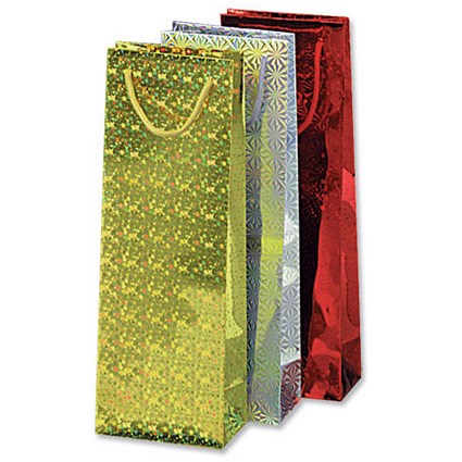 Bright Ideas Bottle Bags 125x360mm Laser Holographic Effect [Pack 6]