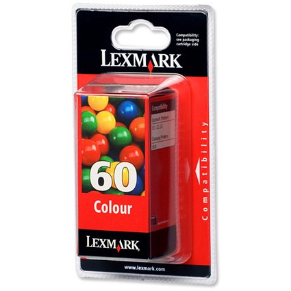 Lexmark No. 60 Inkjet Cartridge Page Life 225pp Colour Ref 17G0060