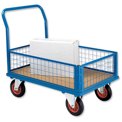 5 Star Mesh Panel Platform Truck - Blue