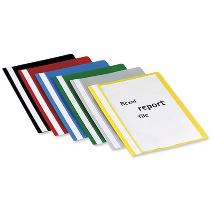 Rexel Report Flat File Lightweight Polypropylene with Indexing Strip A4 Assorted [Pack 25]