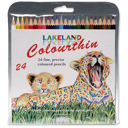Lakeland Colourthin Colouring Pencils Hexagonal Barrel Hard-wearing Assorted [Pack 24]