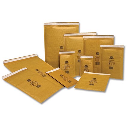 Jiffy Mailmiser Protective Envelopes Bubble-lined No.00 Gold 115x195mm [Pack 100]