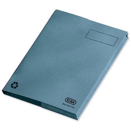 Elba Clifton Back Pocket Flat Files / 50mm / Foolscap / Blue / Pack of 25