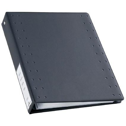 Durable CD & DVD Index 40 Ring Binder with 10 Pockets for 40 Disks, A4, Charcoal