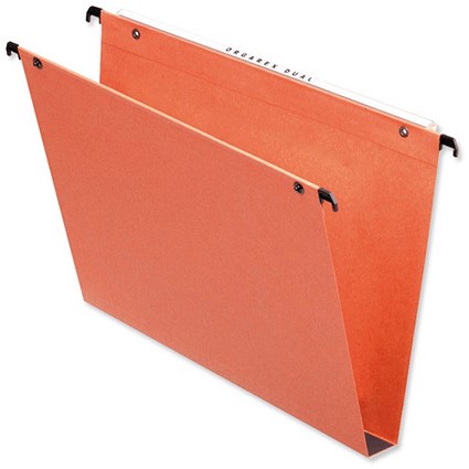 Esselte Orgarex Suspension File Kraft V-Base 15mm Capacity A4 Orange [Pack 25]