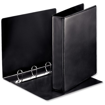 Esselte Presentation Ring Binder Polypropylene 2 D-Ring 25mm Size A4 Black [Pack 10]