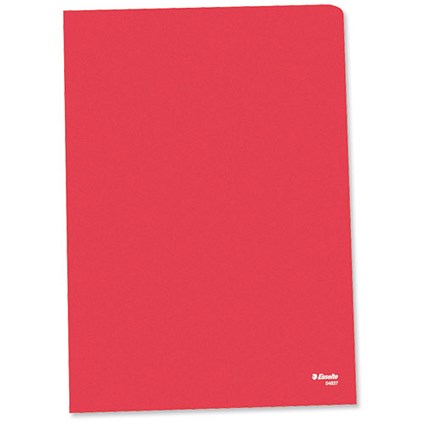Esselte Copy-safe Folder Plastic Cut Flush A4 Red [Pack 25]