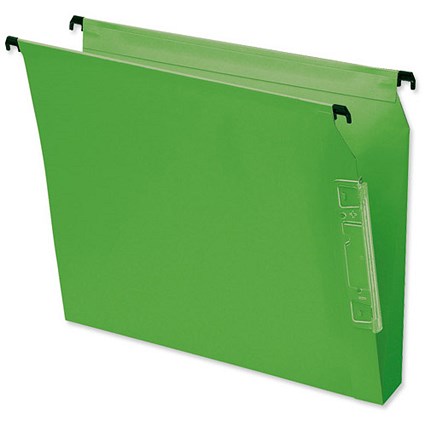 Bantex Flex Kraft Lateral Files / 330mm Width / 30mm Square Base / Green / Pack of 25