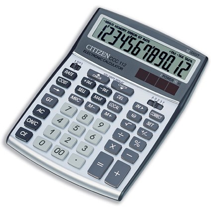 Citizen Calculator Desktop Currency Tax Cost-Sell-Margin Correction Solar and Battery 1 Line Ref CCC112