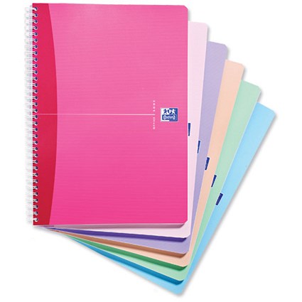 Oxford Office Soft Cover Wirebound Notebook / A5 / 180 Pages / Random Pearl Colour / Pack of 5