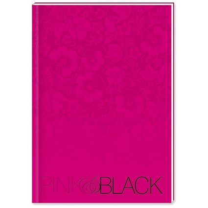 Oxford Pink and Black Book Casebound Ruled 192 Pages 90gsm A4 [Pack 5]