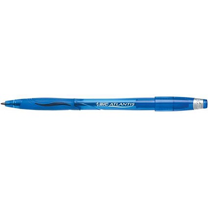 Bic Atlantis Ball Pen / Cushion Grip / Blue / Pack of 12