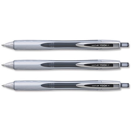 Uni-ball UBN178 Vision Rollerball Pen Retractable Medium 0.6mm Tip 0.4mm Line Blue [Pack 12]