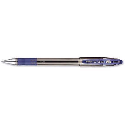 Pilot G-310 Gel Rollerball Pen Refillable Rubber Grip 1.0mm Tip 0.6mm Line Blue [Pack 12]