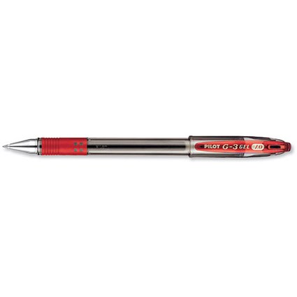Pilot G-310 Gel Rollerball Pen Refillable Rubber Grip 1.0mm Tip 0.6mm Line Red [Pack 12]