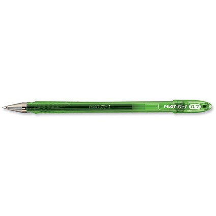 Pilot G-107 Gel Ink Pen / Ergonomic Grips / Green / Pack of 12