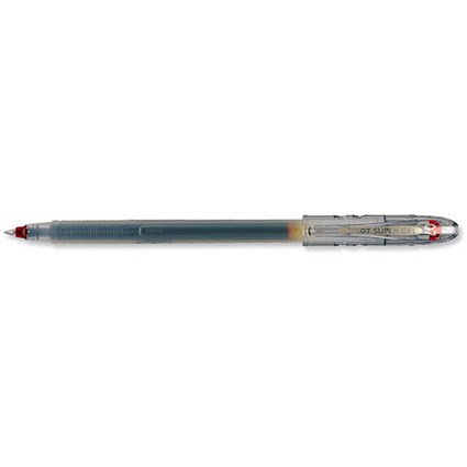 Pilot BLSG7 Gel Rollerball Pen Disposable Fine 0.7mm Tip 0.4mm Line Red [Pack 12]