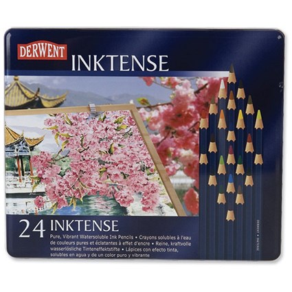 Derwent Graphitint Pencils Firm Blendable Soluble Quick-drying Assorted Colours [Pack 24]