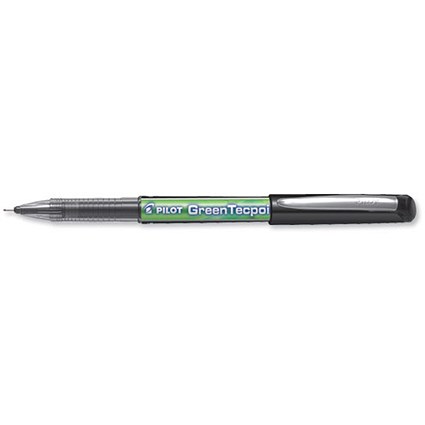 Pilot Begreen Green Tecpoint Rollerball Pen 0.5mm Tip 0.3mm Line Black [Pack 10]