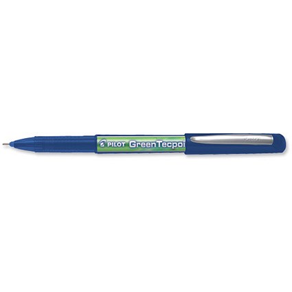 Pilot Begreen Green Tecpoint Rollerball Pen 0.5mm Tip 0.3mm Line Blue [Pack 10]
