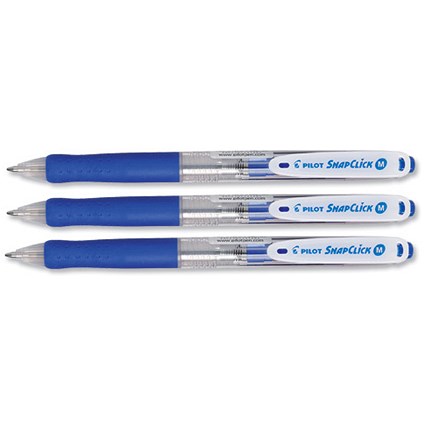 Pilot Snapclick Ballpoint Pen Retractable Medium 0.3mm Line Blue [Pack 12]