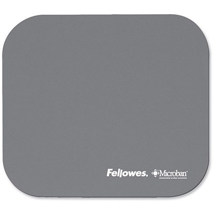 Fellowes Microban Mousepad Antibacterial with Non-slip Base Silver