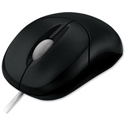 Microsoft 500 Compact Mouse Optical Wired Scroll Wheel 3-Button Black