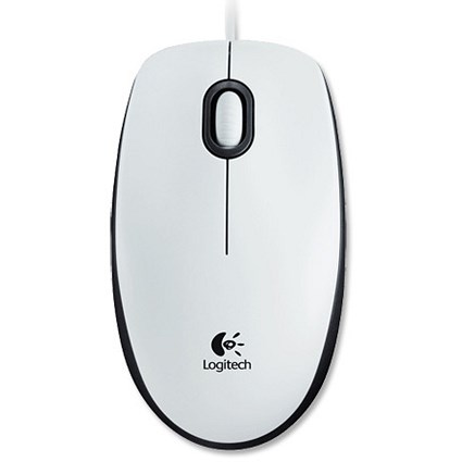 Logitech M100 Mouse Optical Corded USB with Scroll Wheel White