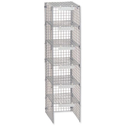 Versapak Extra Mailsorter Column / Plastic-Coated Steel / 6 Compartments / Grey