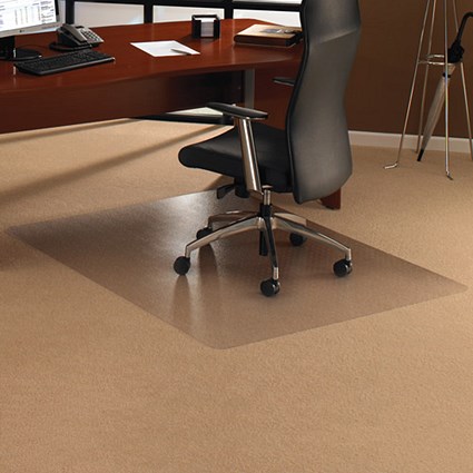 Cleartex Chair Mat Rectangular Low-Medium 2.3mm Pile Carpet Protection 1200x2000mm