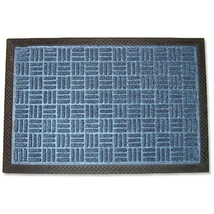 Doortex Door Mat All-weather Polypropylene on Rubber 300gsm 600x900mm Blue
