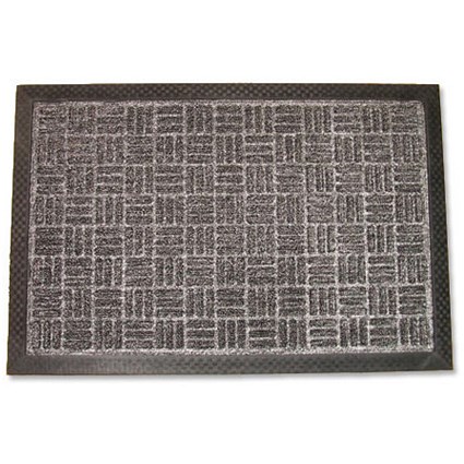 Doortex Door Mat All-weather Polypropylene on Rubber 300gsm 600x900mm Grey