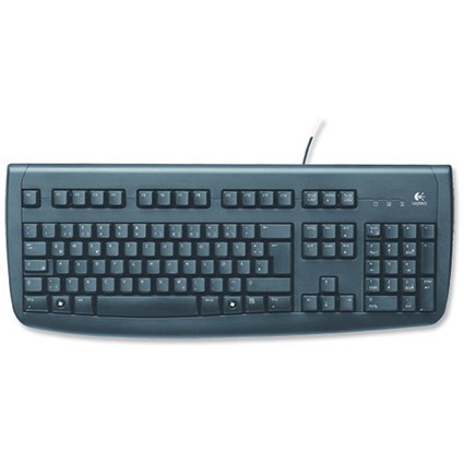 Logitech Deluxe 250 Keyboard USB Sturdy Vista-compatible Black