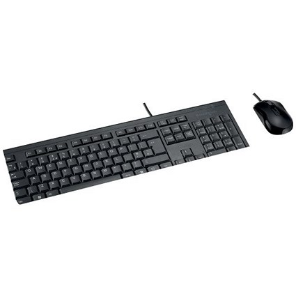 Kensington KM100 EQ Wired Desktop Set Comprising Full-size Keyboard with Ambidextrous Mouse Black -
