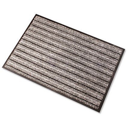 Doortex Dust Control Mat Double-action Cotton and Polypropylene 600x900mm Black Grey