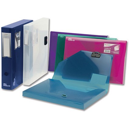 Snopake DocBox Box File Polypropylene 25mm Spine A4 Assorted [Pack 5]