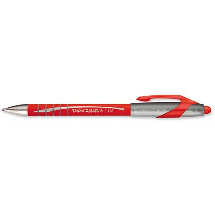 Paper Mate Flexgrip Elite Ball Pen Retractable 1.4mm Tip 1.0mm Line Red [Pack 12]