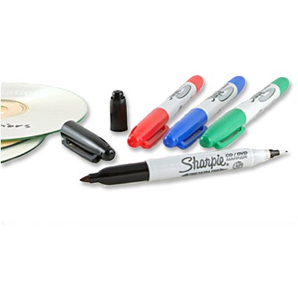Sharpie CD-DVD Marker Twin Tip Lines 1mm and 0.4mm Assorted [Wallet 4]